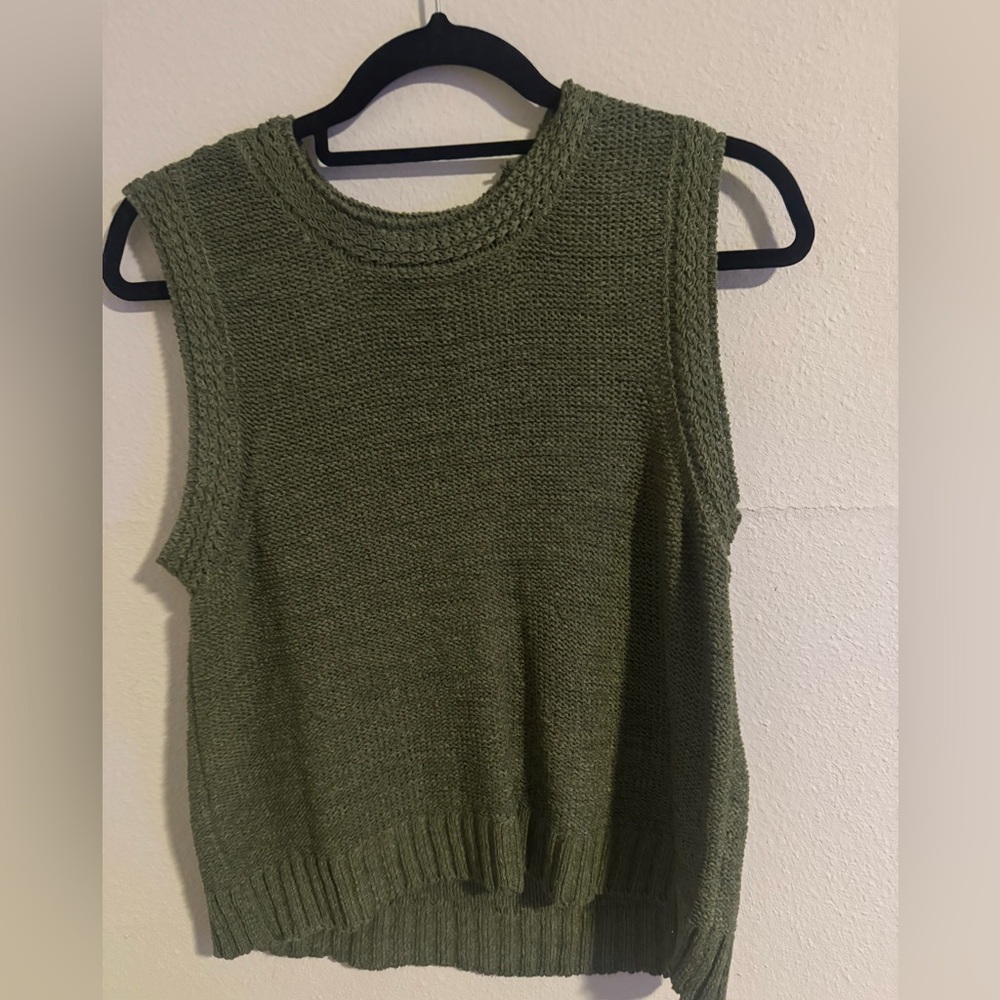 Marled Olive Knit Top